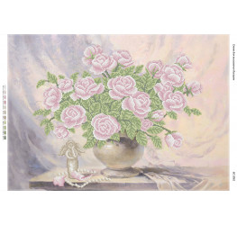 Натюрморт “Розовые розы”(част. выш.) ([БС 2061])
